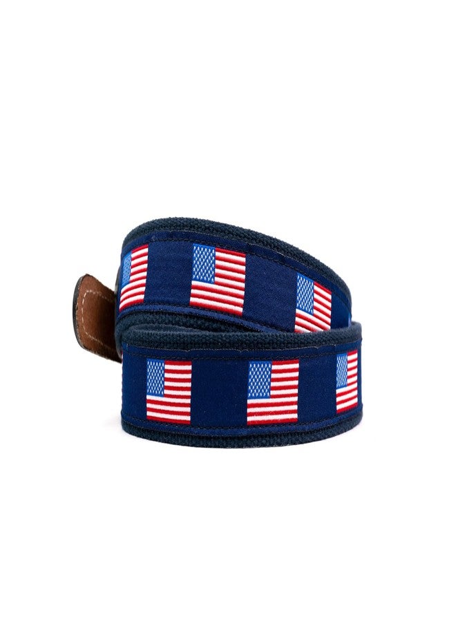 StadiumSpot United States Flag Web Leather Mens Belt, Size 34 - Image 2