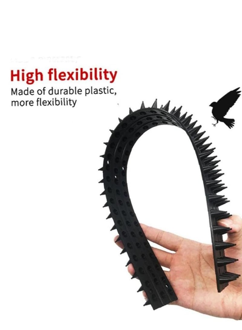 إسكدنيا مجموعة من 10 مسامير طيور للاستخدام الخارجي مع 50 رابط كابل، مسامير جدارية مضادة للتسلق، مضادة للصوص والقطط والطيور - Image 3