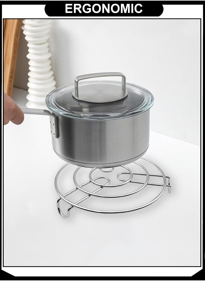 Majestic Stainless Steel Steaming Rack & Pot Stand – 22 cm Diameter, 3 cm Height – Multi-Purpose Trivet for Steaming, Hot Dishes, Cookware & Tabletop Use  - Image 3