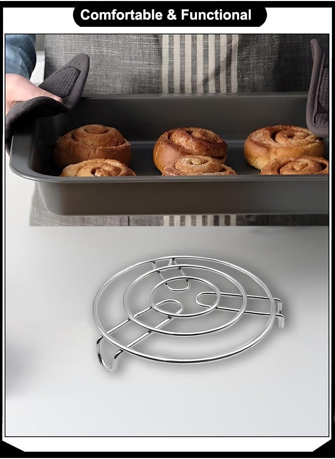 Majestic Stainless Steel Steaming Rack & Pot Stand – 22 cm Diameter, 3 cm Height – Multi-Purpose Trivet for Steaming, Hot Dishes, Cookware & Tabletop Use  - Image 5