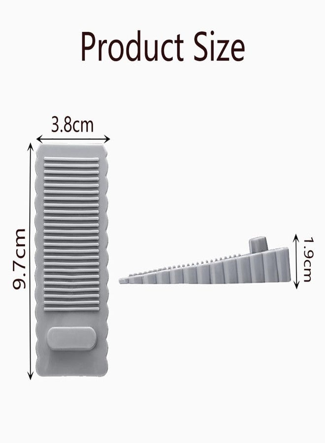 Fapiwen Door Stopper, 3pcs Stackable Non-Slip Door Stopper for Home, Baby Safety Door Wedge Stopper, Door Stop Stoppers Block Wedge Doorstops for Home Office Warehouses Classrooms (Grey) - Image 2