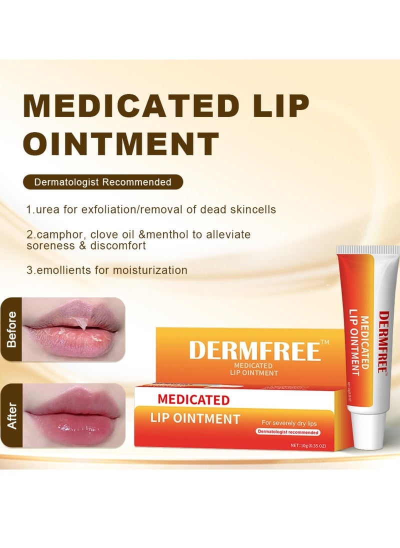 DERMFREE - Lip Ointment for Dry Lips for Dry Cracked Lips Moisturizing Hydrating Exfoliating Nourishing Lip Balm Lip Ointment for Severely Chapped Lips Exfoliate Dead Skin for Lips Lip Balm - Image 1