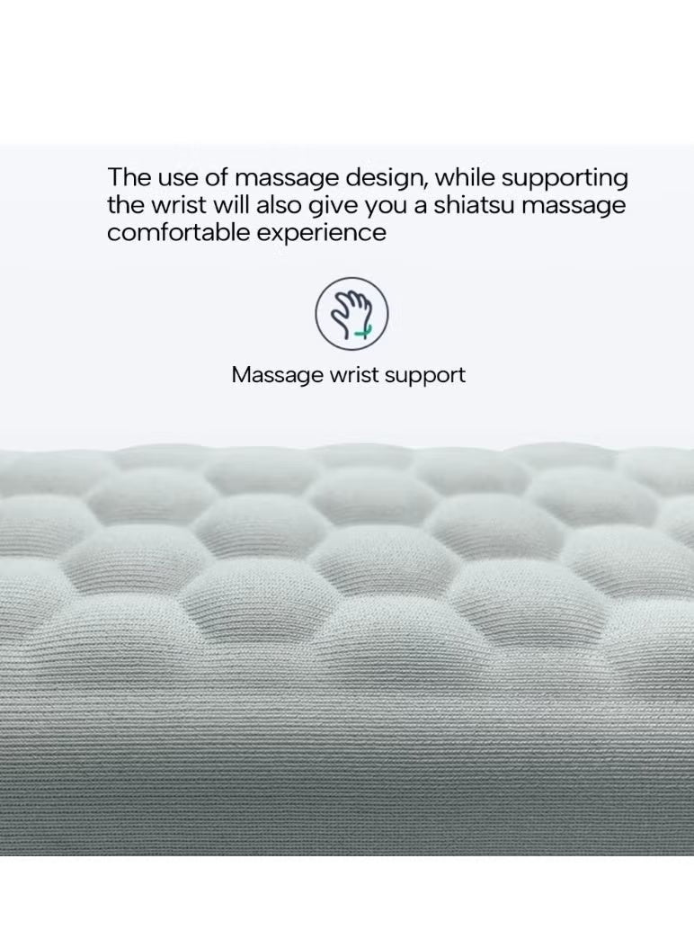 مسند لوحة المفاتيح + مسند معصم صغير طقم من قطعتين، مسند معصم مريح من إسفنج الذاكرة للوحة المفاتيح - وسادة دعم نسيج التدليك، ارتداد بطيء، قابل للتنفس، قاعدة غير قابلة للانزلاق، حجم كبير (360×80×20 مم) - مناسب للمكتب والألعاب والكتابة - Image 3