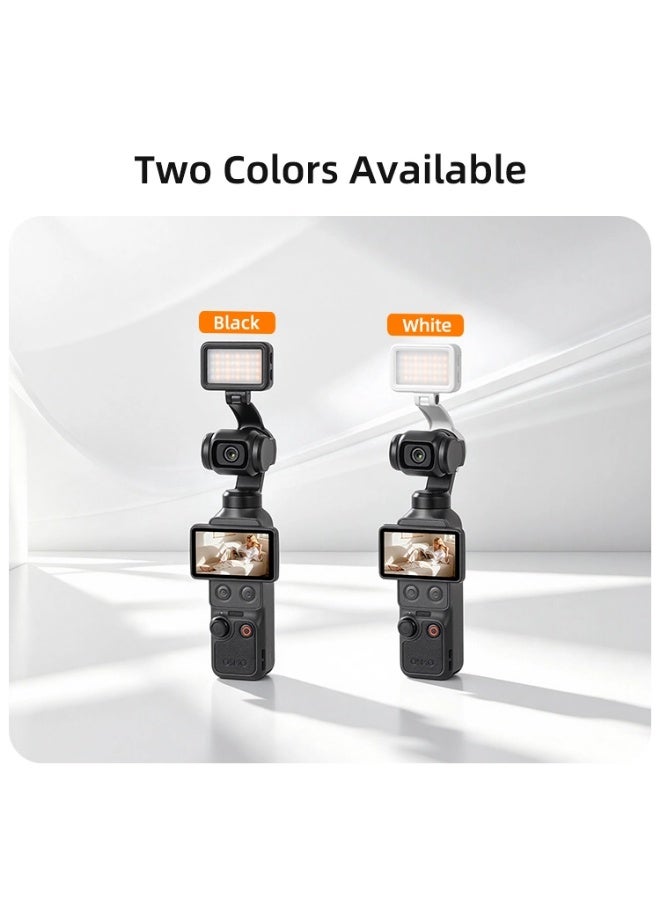 سني لايف مصباح فيديو LED مغناطيسي من Sunnylife متوافق مع Osmo Pocket 4، مصباح إضاءة تعبئة قابل للتعديل بثلاثة ألوان مع إمكانية التحكم في السطوع، زاوية ميل 90°، مزود بغطاء ناشر للضوء الناعم، تصميم محمول قابل للطي، مناسب للتصوير الفوتوغرافي ومدونات الفيديو وتسجيل الفيديو (أبيض) - Image 3