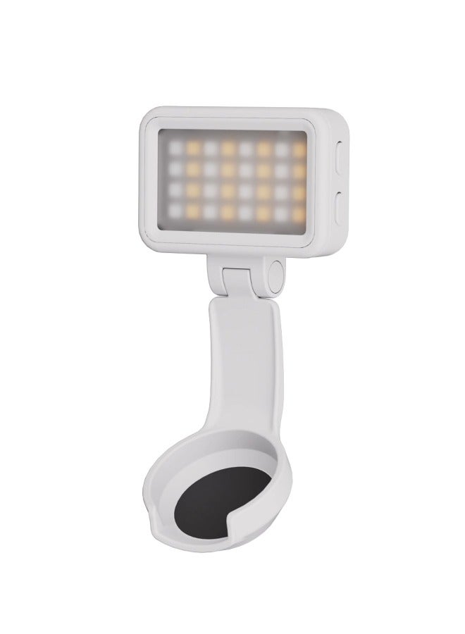 سني لايف مصباح فيديو LED مغناطيسي من Sunnylife متوافق مع Osmo Pocket 4، مصباح إضاءة تعبئة قابل للتعديل بثلاثة ألوان مع إمكانية التحكم في السطوع، زاوية ميل 90°، مزود بغطاء ناشر للضوء الناعم، تصميم محمول قابل للطي، مناسب للتصوير الفوتوغرافي ومدونات الفيديو وتسجيل الفيديو (أبيض) - Image 1