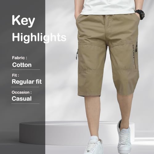 TAGDO® Men's Solid Cotton Shorts | Shorts Pant for Men | Shorts for Men (RF-Cotton-Shorts-2003-Gold-M) - Image 2