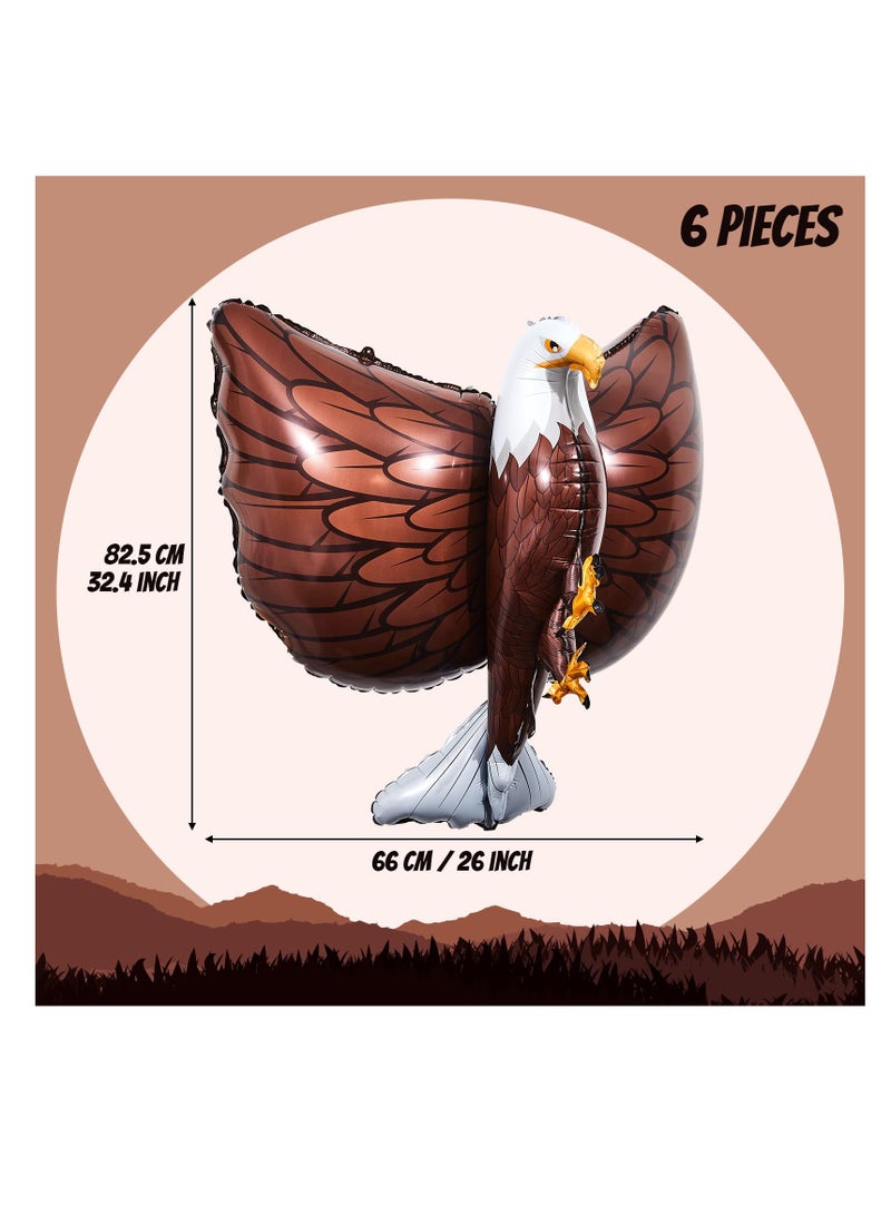 Excefore 3D Giant Eagle Foil Balloons, 3D Inflatable Eagle Balloon, Kids Animal Big Bird Party Decorations, Baby Shower Birthday Party Supplies (6 Pcs 32 x 26 Inch) - Image 2