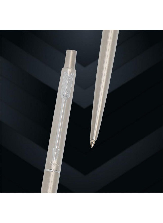 PARKER Classic Stainless Steel Chrome Trim Ball Pen | Ink Color - Blue | Corporate Gift | Ideal For Professional Use - Image 2