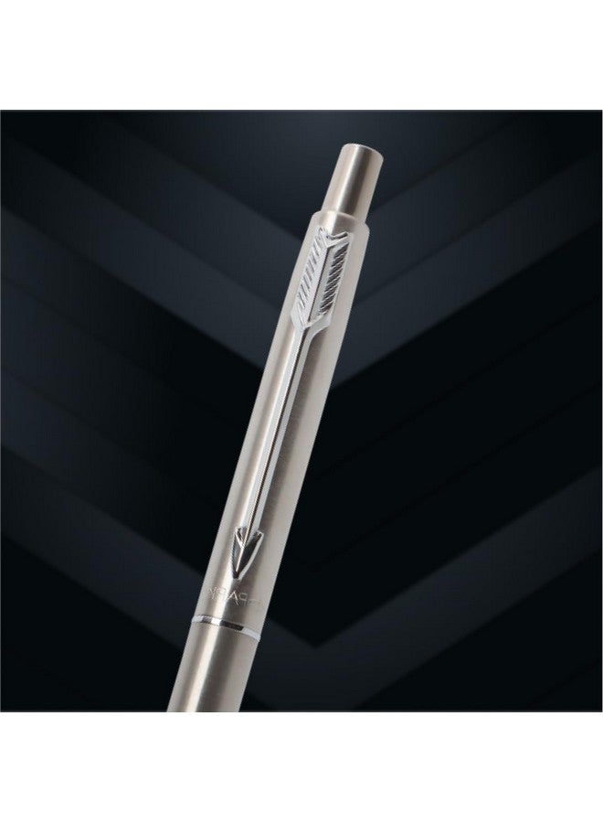 PARKER Classic Stainless Steel Chrome Trim Ball Pen | Ink Color - Blue | Corporate Gift | Ideal For Professional Use - Image 3