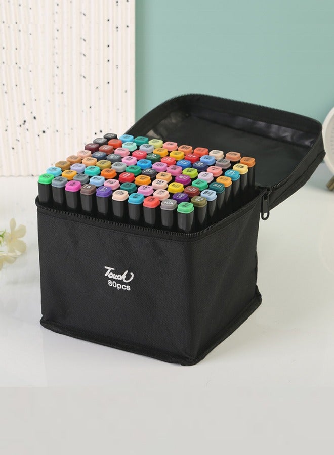 Generic 80-Piece Multicolor Graphic Marker Set - Dual-Tip Art Markers for Drawing, Sketching & Calligraphy (Vibrant Colors, Quick-Dry Ink, Chisel & Fine Tip)  - Image 2