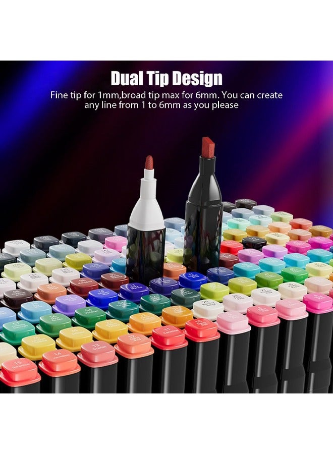 Generic 80-Piece Multicolor Graphic Marker Set - Dual-Tip Art Markers for Drawing, Sketching & Calligraphy (Vibrant Colors, Quick-Dry Ink, Chisel & Fine Tip)  - Image 5
