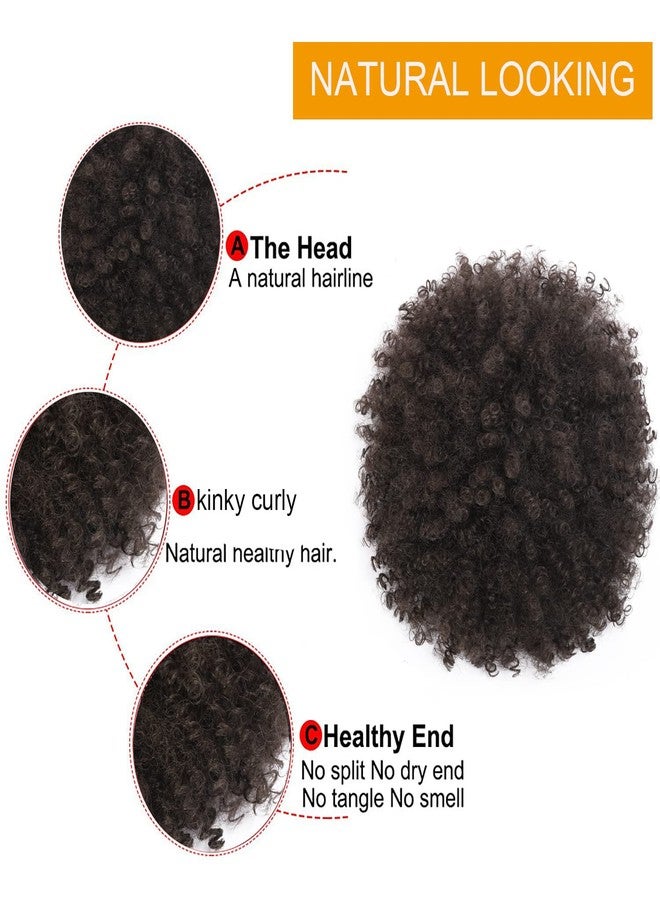 CECINILL Afro Puff kinky curly Drawstring Ponytail Extension for Black Women Synthetic Short Afro Kinkys Curly Afro Bun Extension Hairpieces Updo Hair Extensions with Two Clips(4#) - Image 4