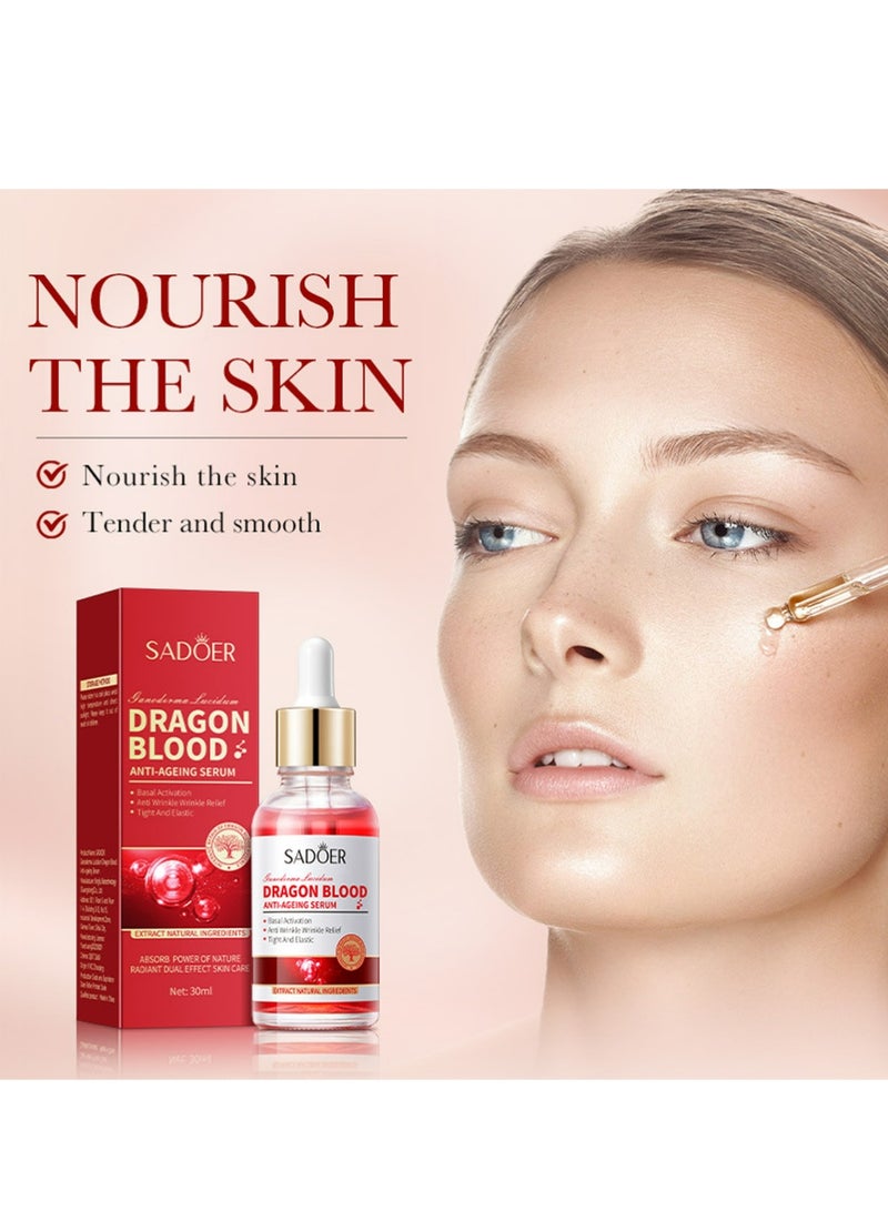 SADOER Dragon Blood Serum for Women Men – Hydrating Dragon’s Blood Plumping Serum for Face, Lightweight & Nourishing, Daily Skincare Support for All Skin Types, 30ml - Image 1