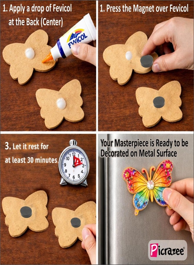 PICRAZEE DIY Family Painting Kit for Kids | 6 Pine MDF Family Cutouts (Dada-Dadi, Mummy-Papa & 2 Kids) with Acrylic Colors, Brushes, Palette & Magnets | Wooden Art & Craft Creative Activity Toy - Image 5