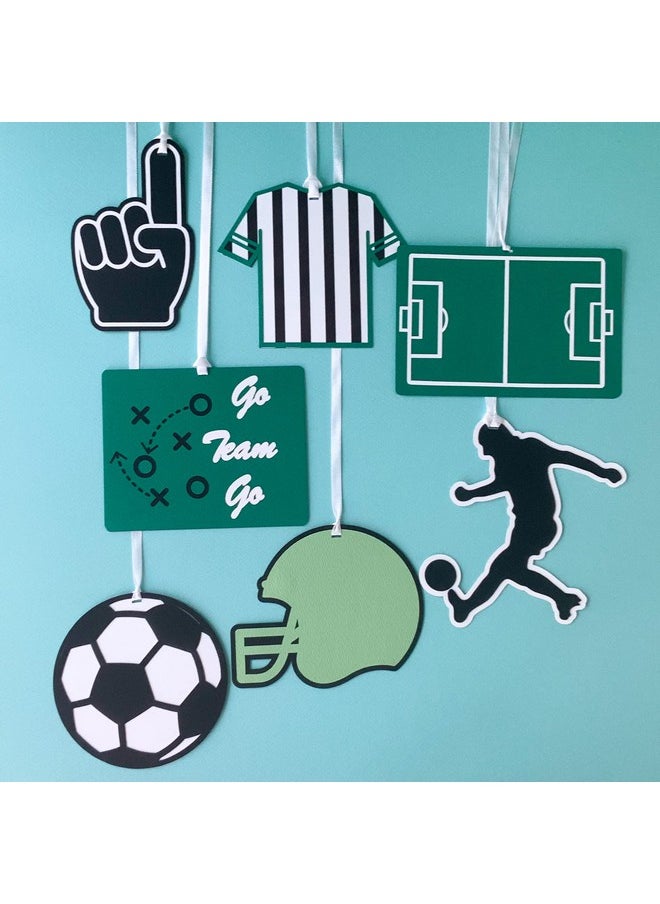 Pinfliers Pinfliers Football Theme Birthday Decoration, Paper Hanging, Soccer, Sports, Game Birthday Decoration Items for Boys, 7 Pieces, Ceiling Hanging Decoration/Swirls for Birthday Decoration, Green  - Image 1