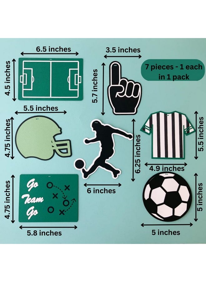 Pinfliers Pinfliers Football Theme Birthday Decoration, Paper Hanging, Soccer, Sports, Game Birthday Decoration Items for Boys, 7 Pieces, Ceiling Hanging Decoration/Swirls for Birthday Decoration, Green  - Image 2