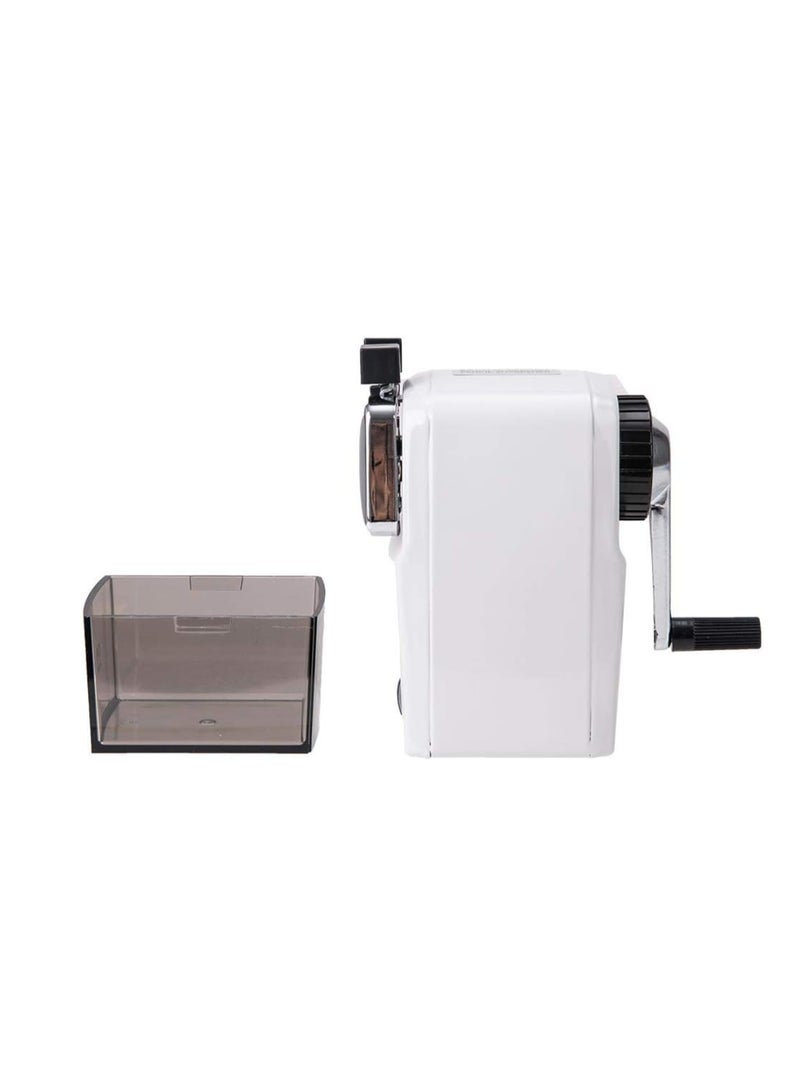 Deli E0620 metal Rotary Pencil Sharpener 1 piece , 125×73×132mm Hand-Crank Design with Shavings Container – Ideal for School and Office Use - Image 3