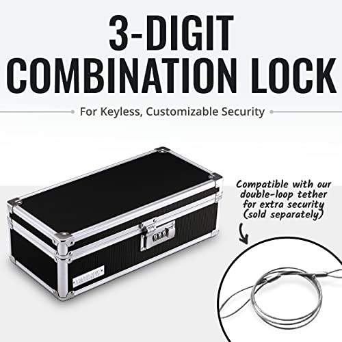 Vaultz Locking Medicine Storage Box with Combination Lock, 3.75" x 11.88" x 5.25", Black (VZ03480) - Image 4