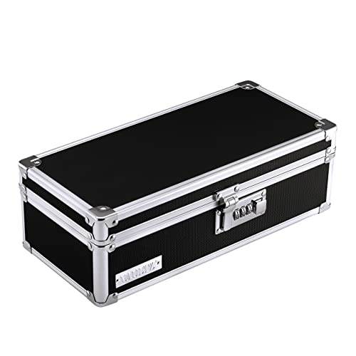 Vaultz Locking Medicine Storage Box with Combination Lock, 3.75" x 11.88" x 5.25", Black (VZ03480) - Image 1