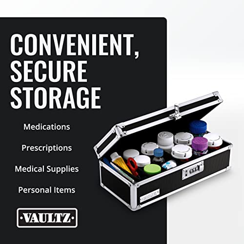 Vaultz Locking Medicine Storage Box with Combination Lock, 3.75" x 11.88" x 5.25", Black (VZ03480) - Image 2