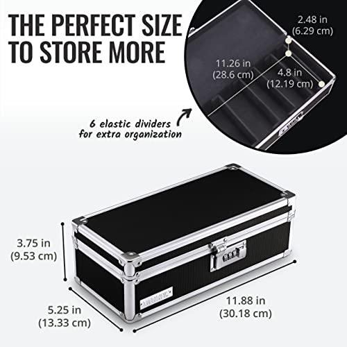 Vaultz Locking Medicine Storage Box with Combination Lock, 3.75" x 11.88" x 5.25", Black (VZ03480) - Image 3