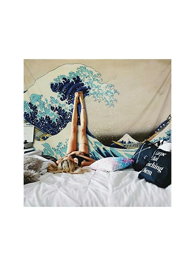 The Bros Tapestry Tapestry Hanging Tapestries The Great Wave off Kanagawa by Katsushika Hokusai Thirty-six Views of Mount Fuji Tapestry Blanket Decor Art Home Decor 150cm x 130cm - Image 4