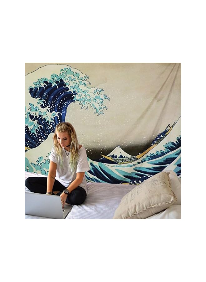 The Bros Tapestry Tapestry Hanging Tapestries The Great Wave off Kanagawa by Katsushika Hokusai Thirty-six Views of Mount Fuji Tapestry Blanket Decor Art Home Decor 150cm x 130cm - Image 3