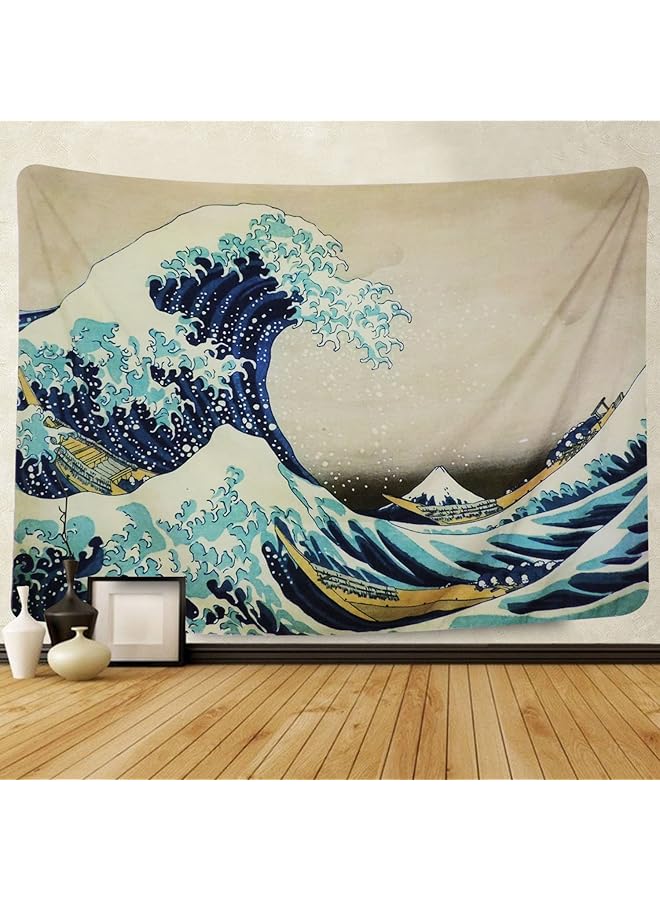 The Bros Tapestry Tapestry Hanging Tapestries The Great Wave off Kanagawa by Katsushika Hokusai Thirty-six Views of Mount Fuji Tapestry Blanket Decor Art Home Decor 150cm x 130cm - Image 1
