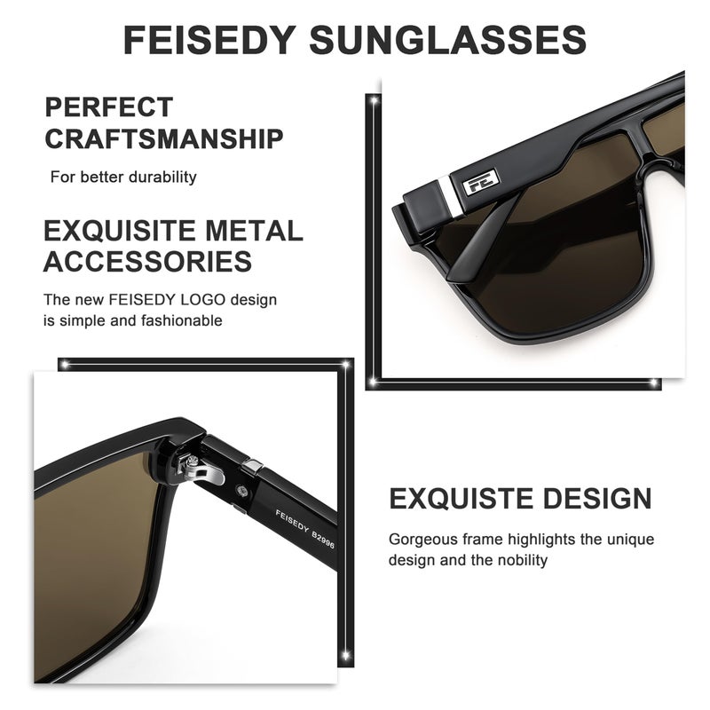 FEISEDY Sunglasses for Women Men, Fashion Mirrored Single Lens, Driving Beach Sunnies UV400 Shades B2996 Green - Image 3