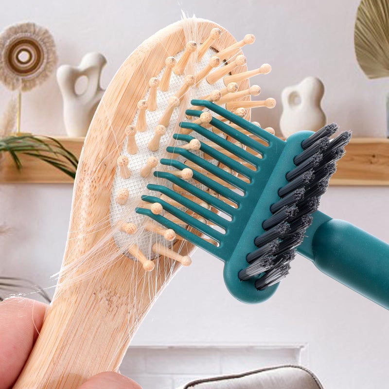 Qianyu 2Pcs 2-in-1 Hair Brush Cleaner & Remover Tool Brush Cleaning Tool Comb Cleaner Effective Hairbrush Cleaner Hair Brush Remover Rake for Man Woman Home Travel Salon Removing Hair Dust - Image 4