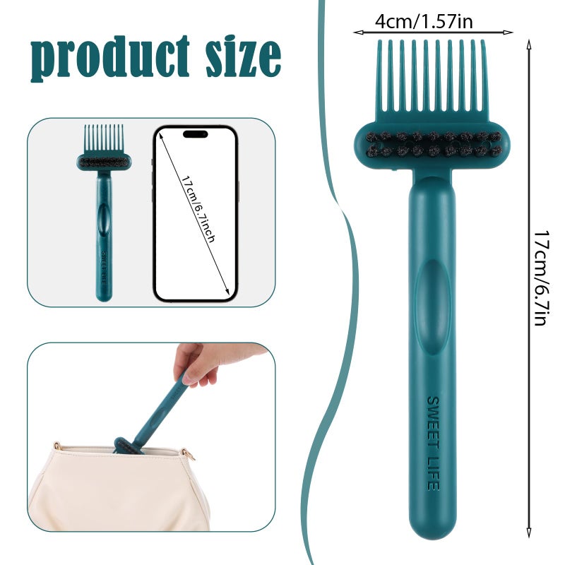 Qianyu 2Pcs 2-in-1 Hair Brush Cleaner & Remover Tool Brush Cleaning Tool Comb Cleaner Effective Hairbrush Cleaner Hair Brush Remover Rake for Man Woman Home Travel Salon Removing Hair Dust - Image 2