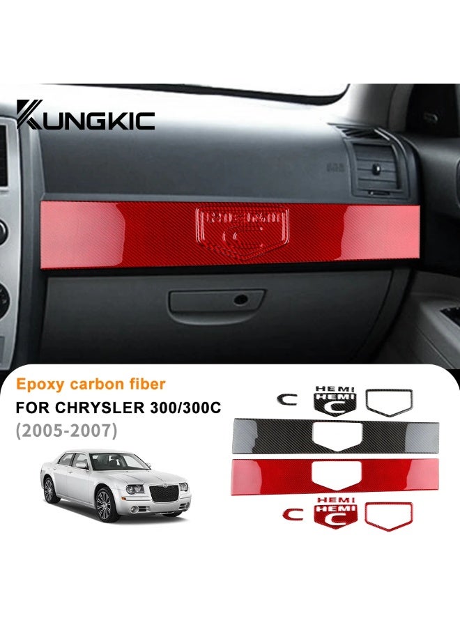 KUNGKIC Real Soft Carbon Fiber For Chrysler 300 300C 2005 2006 2007 LHD Glove Box Handle Co-Pilot Dashboard Panel Trim Strip Sticker - Image 3
