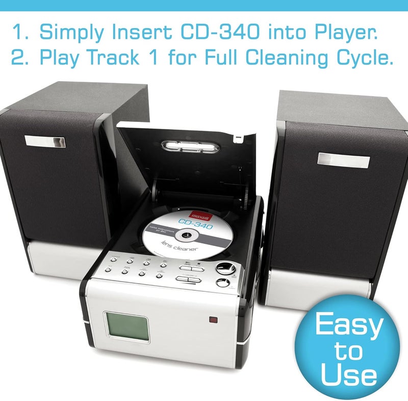 Maxell Maxell  Pro 190048 CD340 Laser Lens Cleaner  Safe  Effective CD Player  Game Station Compact Disc Cleaner  Microfiber Brushes Eliminates Static  Dust  Easy to Use with No Chemicals - Image 3