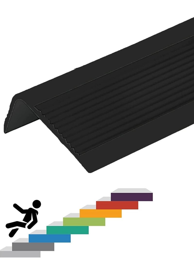 KASTWAVE - Stair Leading Edge Protector, Waterproof Anti-Slip Rubber Step Adhesive Edge Decorative Protection Strip for Home School Nursing Home Indoor and Outdoor Stair Steps - Image 1
