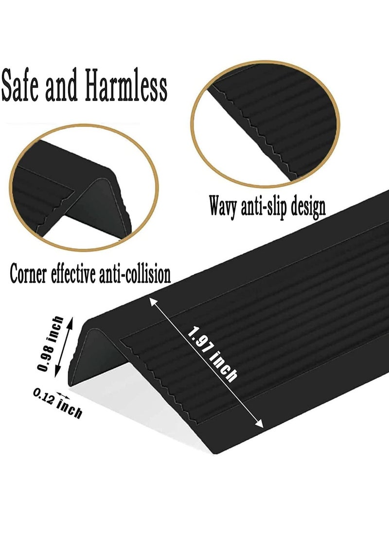 KASTWAVE - Stair Leading Edge Protector, Waterproof Anti-Slip Rubber Step Adhesive Edge Decorative Protection Strip for Home School Nursing Home Indoor and Outdoor Stair Steps - Image 1