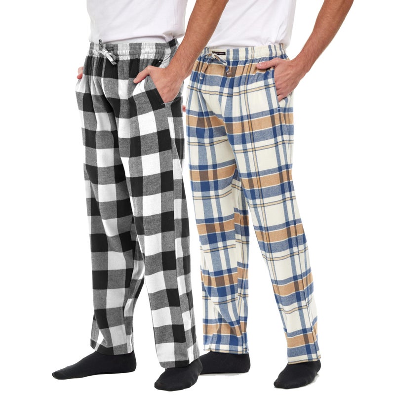 Andrew Scott Men's Cotton Super Soft Flannel Plaid Pajama Pants- 2 Pack - Image 3