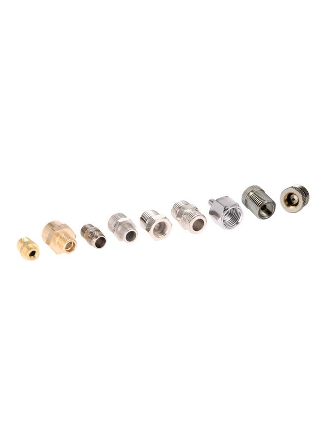 NIBEMINENT 9-Piece Airbrush Adapter Set Silver/Gold - Image 3
