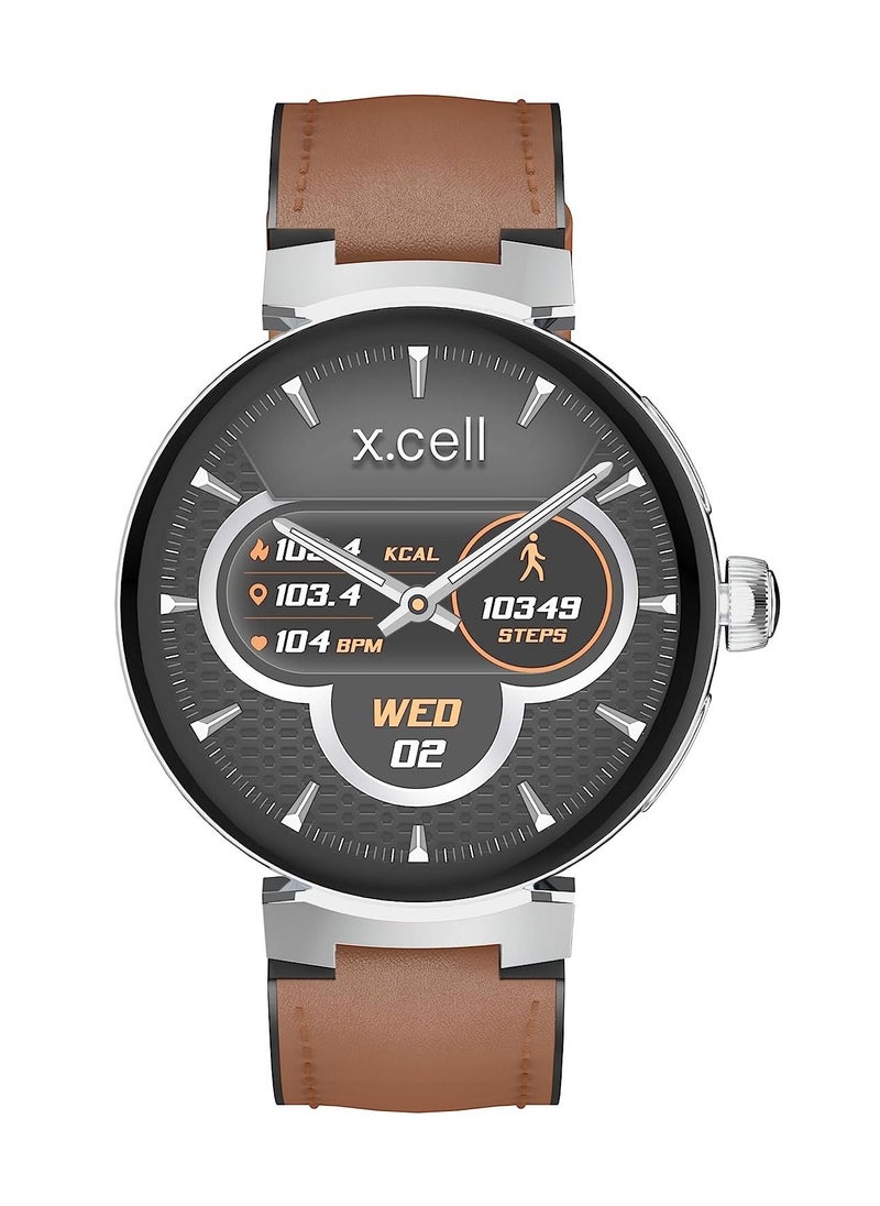 Xcell - Xcell Smart Watch Elite 3 for Android and iphone, Arabic & Persian Interface, 7 days battery life, Fitness Tracker with Heart Rate,Blood Pressure,Oxygen Monitor-Brown - Image 1