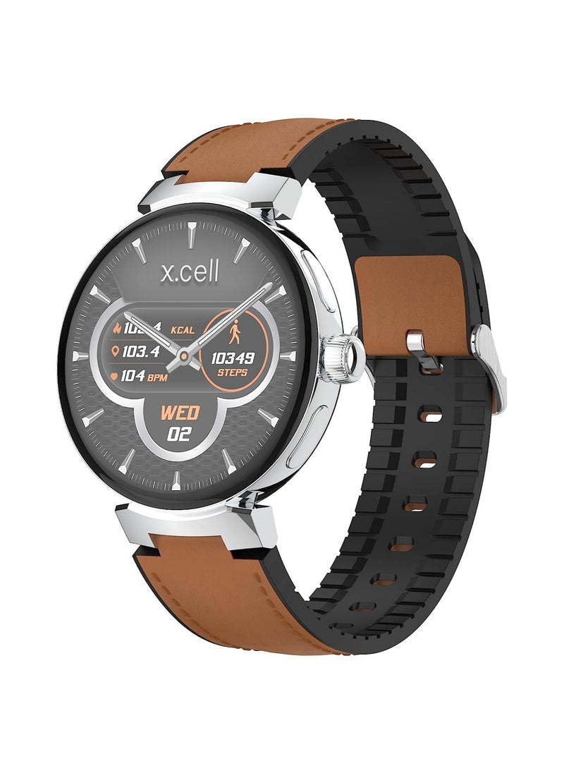 Xcell - Xcell Smart Watch Elite 3 for Android and iphone, Arabic & Persian Interface, 7 days battery life, Fitness Tracker with Heart Rate,Blood Pressure,Oxygen Monitor-Brown - Image 1