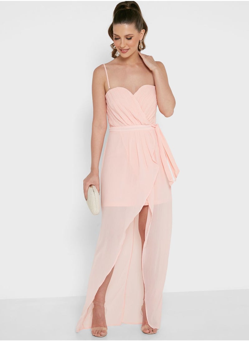 boohoo Pleated Wrap Dress  - Image 4