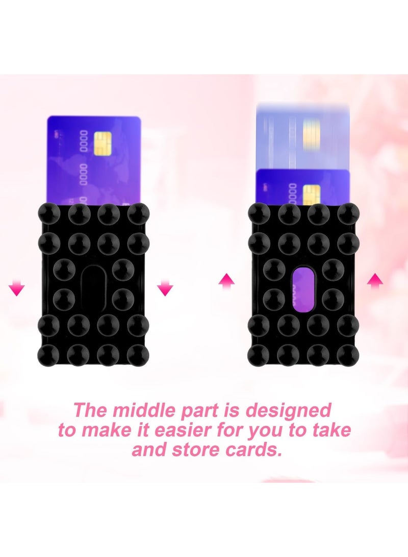 SOLARAE Silicone Suction Phone Case Mount, Non Slip Suction Cup Phone Mount with 20 Strong Suctions, Self-Adhesive Hands-Free Phone Card Holder, Silicon Adhesive Phone Stand Sticky, Black - Image 3