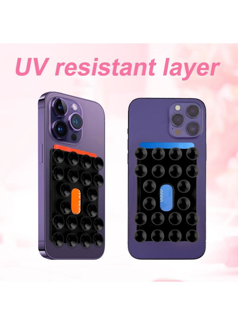SOLARAE Silicone Suction Phone Case Mount, Non Slip Suction Cup Phone Mount with 20 Strong Suctions, Self-Adhesive Hands-Free Phone Card Holder, Silicon Adhesive Phone Stand Sticky, Black - Image 2