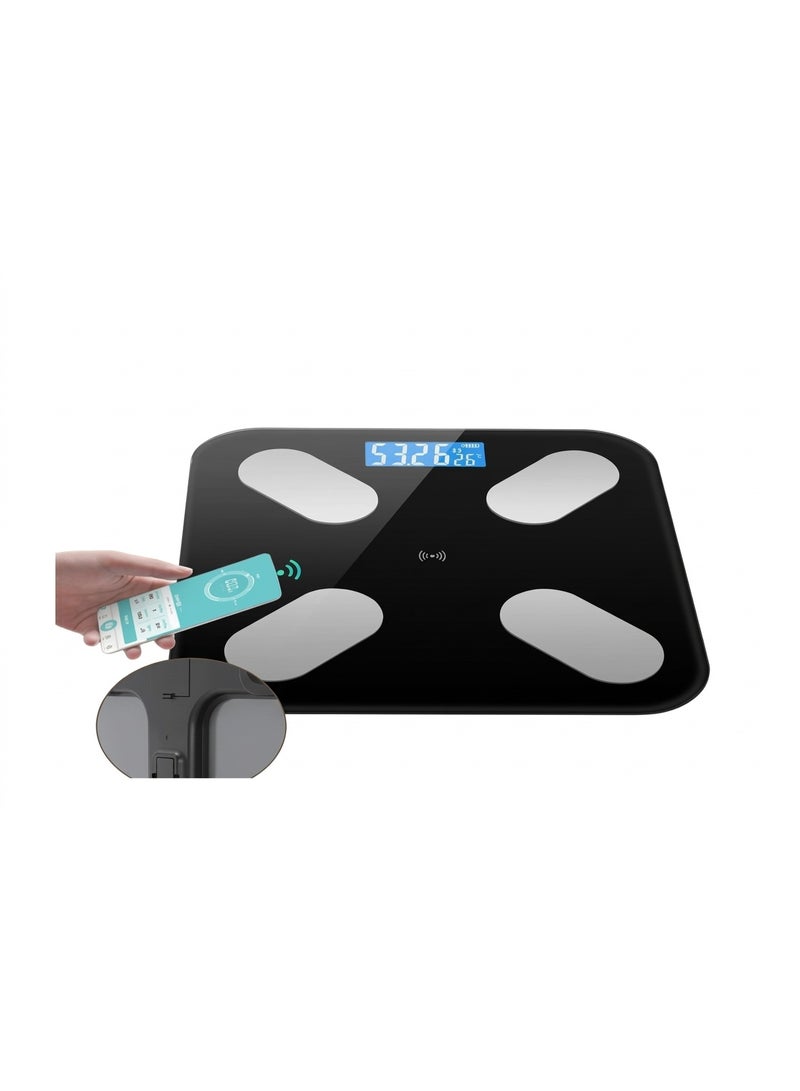 Black-a Smart Body Fat Scale Wireless Led Digital Bathroom Weight Scale Body Composition Analyzer Te