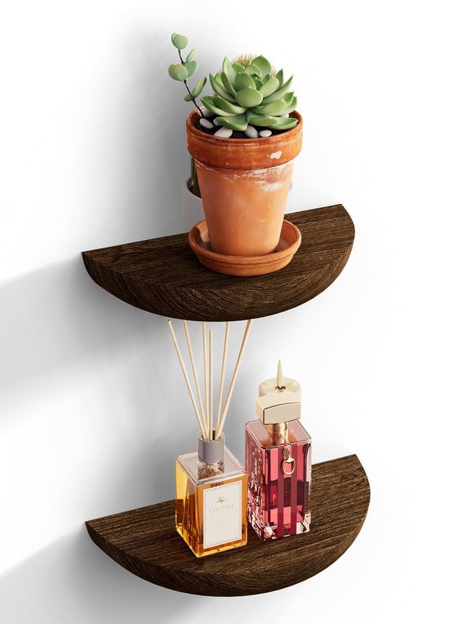 QsQueen Solid Wood Half Round Floating Wall Shelves | Elegant Floating Shelves, Elevate Your Space. Perfect for Living Rooms, Bathrooms, Bedrooms, Offices, Children's Rooms - Image 1