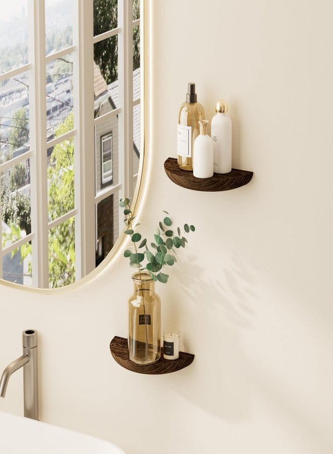 QsQueen Solid Wood Half Round Floating Wall Shelves | Elegant Floating Shelves, Elevate Your Space. Perfect for Living Rooms, Bathrooms, Bedrooms, Offices, Children's Rooms - Image 3