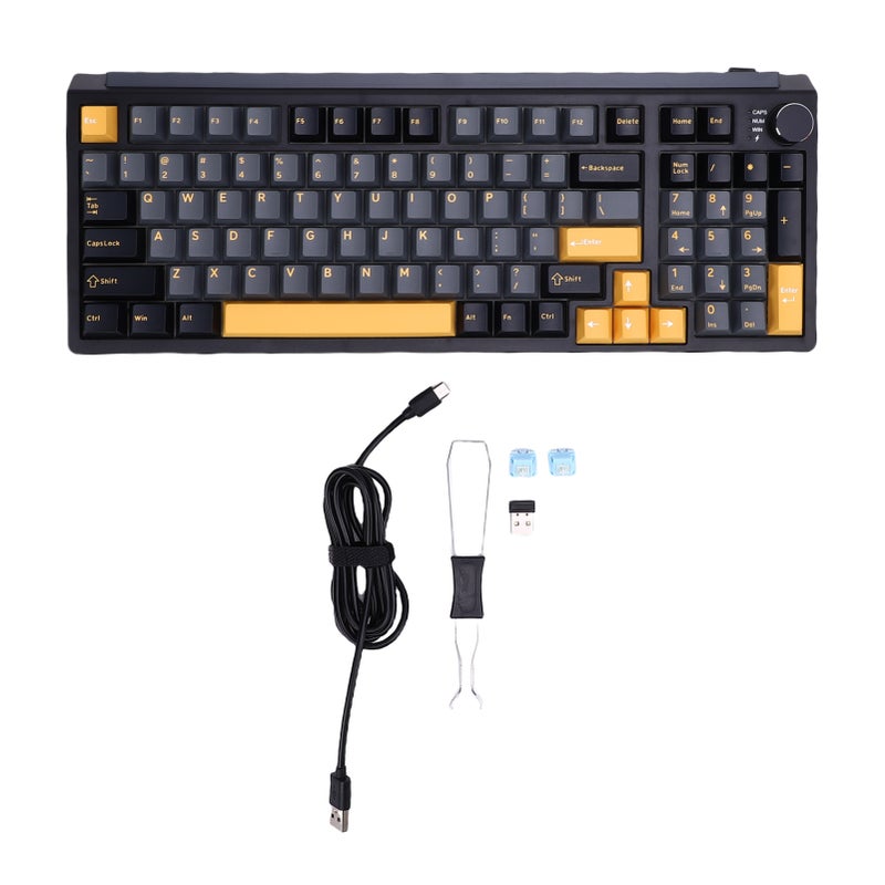Wireless Mechanical Keyboard BT 2.4G USB C Connection Hot Swappable Gaming Typing Keyboard RGB Backlit 75% Compact Layout Black - Image 1