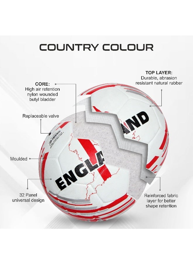 Nivia Country Color Football (England) As Per Basic Standard, Training Ball, 32 Panels, Durable Rubber, Butyl Threadwounded Bladder, To Play On Hard Ground (Size - 5, Multicolor) - SEO Friendly Long Title - Image 1