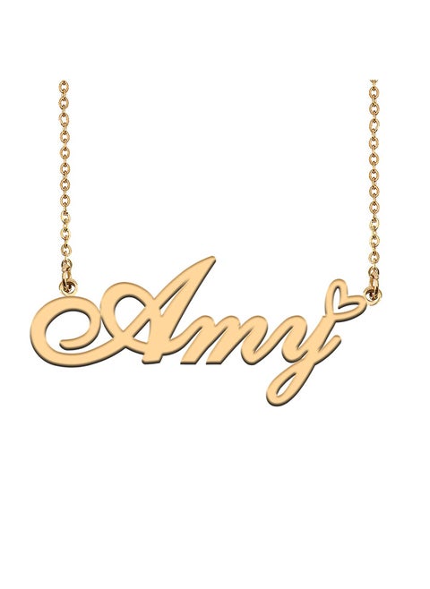 Custom Name Necklace in Gold Stainless Steel