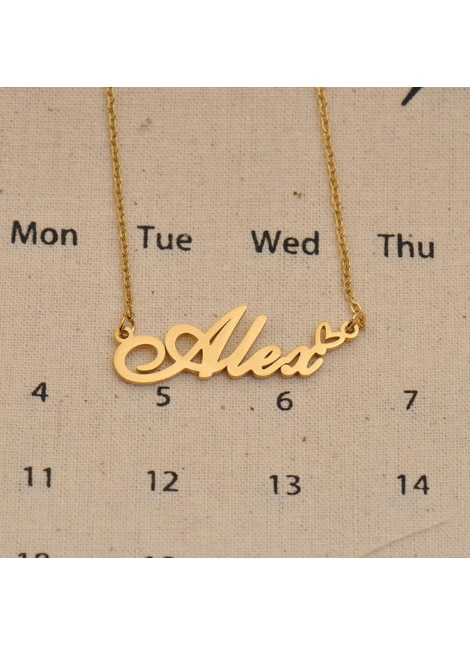 Custom Name Necklace in Gold Stainless Steel