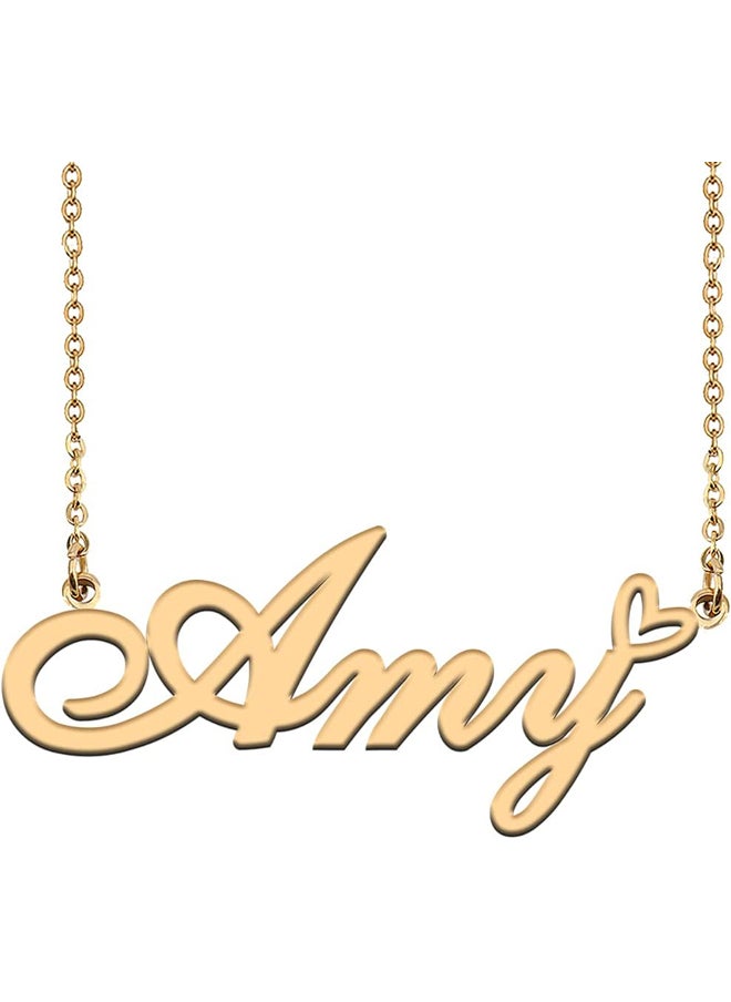 Custom Name Necklace in Gold Stainless Steel